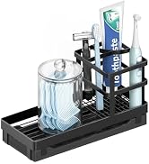 MYITYARD Toothbrush Holders & Cotton Swab Organizers Set, Metal Wire Bathroom Electric Tooth Brus...