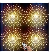 DenicMic Firework Lights 4 Pack 3200K Warm White 120 LED Starburst Lights | Battery Operated Chan...