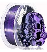 LOCYFENS PLA Filament 1.75mm, 2 in 1 Coextrusion Filament, Silk PLA Dual Color Black Purple 3D Pr...