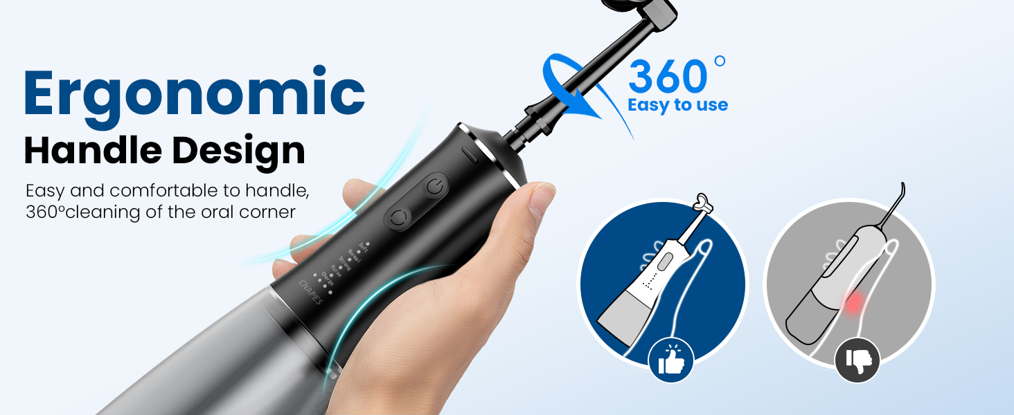 water flosser come with ergonomic, non-slip handle