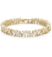EVER FAITH Gorgeous Cubic Zirconia Wedding Tennis Bracelet for Bride Bridesmaid, Elegant Round St...