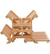 HBlife Bamboo Dish Drying Rack with Utensil Holder, 3-Tier Large Collapsible Wooden Dish Drainer ...