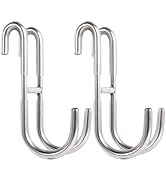 Dlilise Shower Door Hooks for Framed Glass Door, Towel Hooks Over Wide Framed & Frameless Glass D...