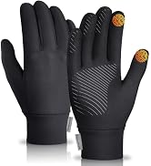 GXCROR Mens Womens Gloves with Touchscreen Fingers Thermal Thin Fleece Winter Glove for Running D...