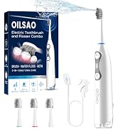 Electric Toothbrush with Water Flosser, Sonic & Cordless 3-in-1 Set | Water Flossing Toothbrush,3...