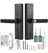 Qivine Smart Lock, Keyless Entry Door Lock WiFi Touch Screen Fingerprint Password Door Lock IC Ca...