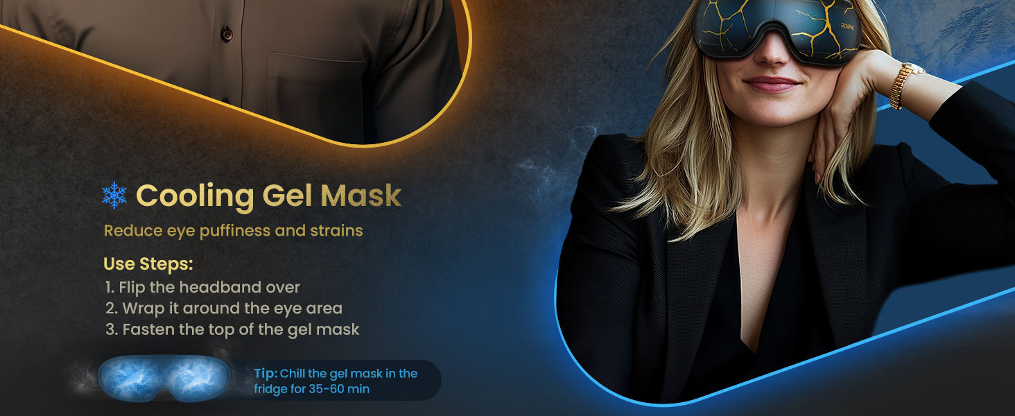 Eyeris Kintsugi Eye Massager with Heat and Cooling for Migraines