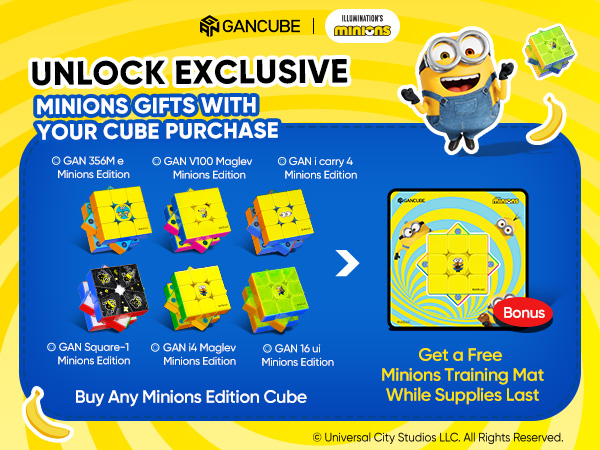 GAN Minions Square-1 Black Top UV Maglev Magnetic Speed Cube Shape Shifting Puzzle