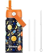 Fimibuke Kids Insulated Water Bottle - 14oz BPA-FREE 18/8 Stainless Steel Travel Tumbler Double W...