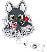Cosmisun Phlebotomy Badge Reel Retractable - Funny Bat Nurse ID Name Badge Holder with Alligator ...