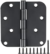 3 Pack Black Door Hinges Black Matte 4 Inch 5/8" Radius Black Hinges for Doors 4 Inch Exterior/In...