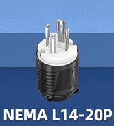 NEMA L14-20P Generator Locking Plug Twist/Turn Locking Male Connector Repair Extension Cord End
