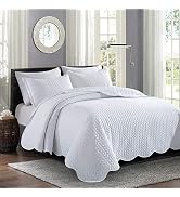 MOONLIGHT20015 Quilted Bedspread Throw Full/Queen 90" x 96" with 2 Pillow Shams for Bedroom Decor...