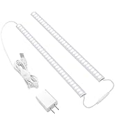 JUSJUBR Plug-in Under Cabinet Lighting, 2pcs 12 Inch Dimmable Closet Light, Cold White 6000K Link...