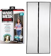 Magic Mesh Deluxe, Black | Magnetic Screen Door, Heavy Duty, Magnetic Closure, Door Net, Patio Sc...