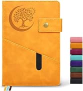 PAIBAS Blank Journal Notebook, A5 Hardcover Leather Sketchbook with 200 Pages Thick Blank Paper f...