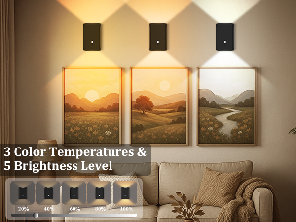 3 Color Temperatures & 5 Brightness Levels