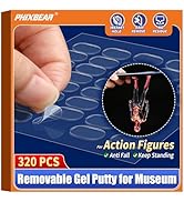 PHIXBEAR 320 Pcs Removable Gel Glue Putty for Museum Action Figures, Clear Earthquake Putty Adhes...