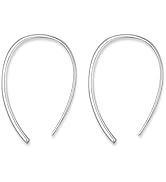 BriLove Tiny Pull Through Earrings Small Threader 925 Sterling Silver Hypoallergenic Minimalist D...