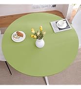 HOMOHEINI Round Tablecloth with Elastic, Fitted Table Cloths for 45"-56" Tables,Stretch Spandex W...