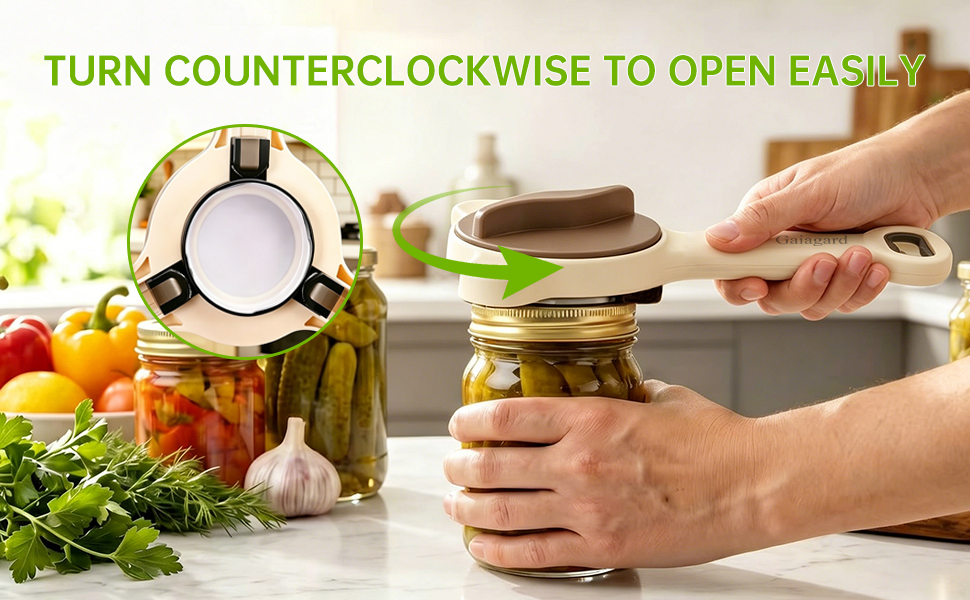 TURN COUNTERCLOCKWISE TO OPEN EASILY