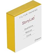 StonyLab Qualitative Filter Paper Circles, 94mm Diameter Cellulose Filter Paper with 20 Micron Pa...