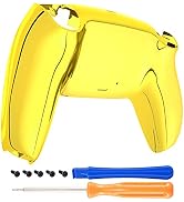 eXtremeRate Chrome Gold Glossy Custom Back Housing Bottom Shell Compatible with ps5 Controller, R...