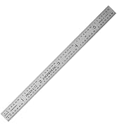 PEC Tools Flexible 6" Steel Ruler, 1/50" Thick X 1/2" Wide, Machinist Metal Ruler Scale with Mark...