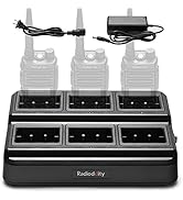 Radioddity GM-30 GMRS Handheld Radio Six-Way Charger Multi-Unit Charger Station, Compatible for B...