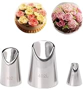 3Pcs Cake Decorating Tube Supplies Kit Icing Piping Tips Set Dahlia Chrysanthemum Form Stainless ...