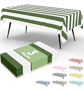 misaya 3 Packs Striped Disposable Table Cloth, 54 x 108 Inch Waterproof Rectangle Tablecloth, Lea...