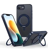 NIMASO for iPhone 16e Case with 360°Rotatable Ring Stand, Compatible with MagSafe Shockproof Mili...