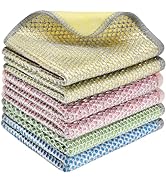 Wire Cleaning rags 6Pcs,Multipurpose Wet and Dry No Scratch steel wool scrubber dishwashing Rag f...