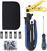 Delgada Coaxial Compression Tool Kit,Coax Cable Crimper Set-adjustable RG11 75-5 75-7 RG6 RG59,wi...