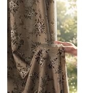 NICETOWN Vintage Khaki Floral Curtain & Drapes 84 Inches Long, W52 x L84 | Light Filtering, Brown...