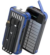 SOXONO Solar Charger Power Bank, PD 20W Fast Charging External Batter, 40000mAh Portable Phone Ch...