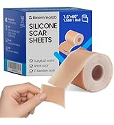 Silicone Scar Sheets Medical Grade Tape (1.6"x60" Roll), Healing Patches for C-Section, Keloid, F...