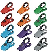TACGEA Bag Clips with Magnet, Chip Clips - 12 PCS Magnetic Bag Clips for Food Storage with Air Ti...