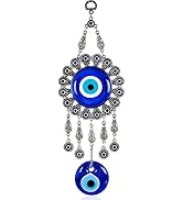 BCS Evil Eye Wall Decor 4.3''W x 12.2''L Metal - Glass Turkish Greek Nazar Amulet Good Luck & Pro...