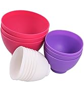 12 Pcs Silicone Bowls, Reusable Mask Bowls, Silicone Pinch Bowls for Sauce, Appetizer, Snacks, DI...