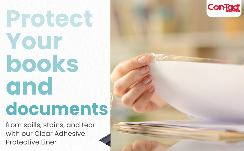 Con-Tact Brand Clear Adhesive Protective Liner, Protect Books and Documents