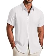 COOFANDY Mens Button Down Shirt Short Sleeve Casual Shirts Summer Beach Textured Shirts with Pocket