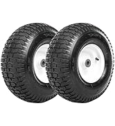 Taifa 2 PCS 15" Pneumatic 6.00-6 Rubber Tires and Air Wheels Replacement with 3/4" Axle Bore Hole...