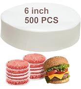 500 Pcs Hamburger Patty Paper Rounds White Parchment Paper Non-Stick Food Grade Burger Paper Shee...