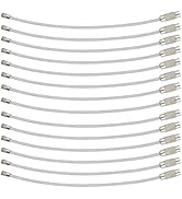 AMUU Keychain Silver,Keychain Loop 14 Pack 6.3 Inches Stainless Steel Wire Ring 2mm Cable Rings f...