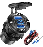 Upgraded 4 Port 12V USB Outlet Aluminum Charger, 78W Dual PD & QC Multiple USB Port for Car, USB ...