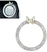 Dogary 1 PC Car Engine Start Stop Decorative Ring, Bling Butterfly Diamond Start Button Sticker, ...
