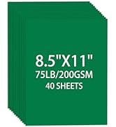 Cardstock 8.5 X 11, 40 Sheets,Christmas Green Card Stock, 75lb/ 200gsm,Dark Green Copy and Printe...