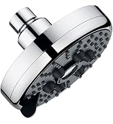 Bright Showers High Pressure Rain Shower Head, Chrome, 3 Spray Settings, 4.6 Inches Rainfall, Adj...