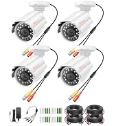 Anlapus 4 Pack 1080P HD Security Cameras, IP66 Weatherproof, 80ft Night Vision, 2MP Indoor Outdoo...